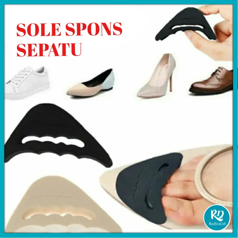 RD Ganjalan Bantalan Sepatu Anti Lecet Insole Kebesaran Alas Tumit Kaki Depan Sol Insol Pad Lancip Busa Spons Pengganjal Alas Heels
