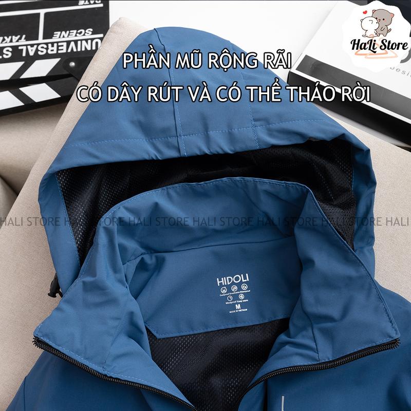 Áo khoác gió chống nước 2 lớp 2023, áo khoác gió đôi nam nữ Menswear Baggy áogió nam 3