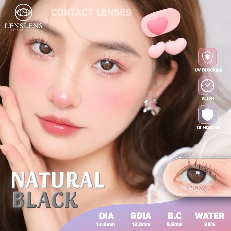 Lens Mắt Kính Áp Tròng Đen Nhẹ Nhàng Tự nhiên Hàn Quốc Đủ Độ Cận [TẶNG KÈM KHAY ĐƠN] (Vui Lòng Đặt 2 Chiếc) Nữ