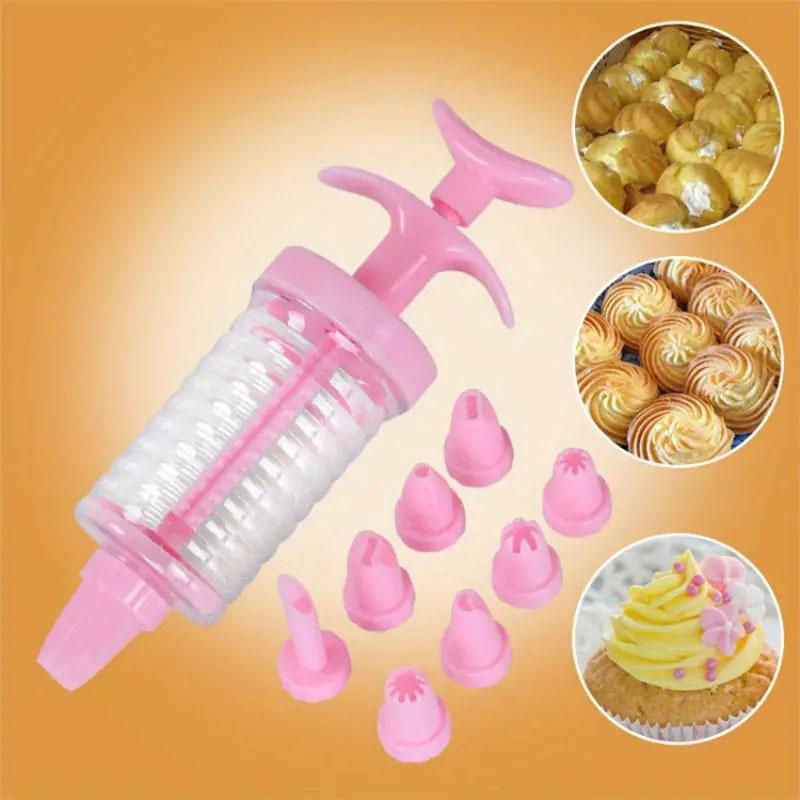 Product Introduction of New 8 Pipe Nozzles with Syringe Plastic Cream Baking Nozzle Dispenser Icing Pastry Cream Tips Pastry Tube Decoration Tool 8