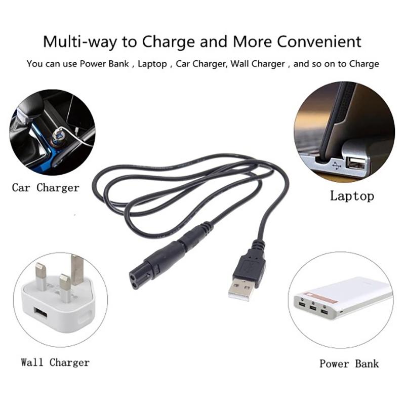Product Introduction of USB Adapter Charger Cable DC Converter For Shaver Hair Clipper DC5.5* 2.1mm Male To C8 Tail Female Power Supply 17