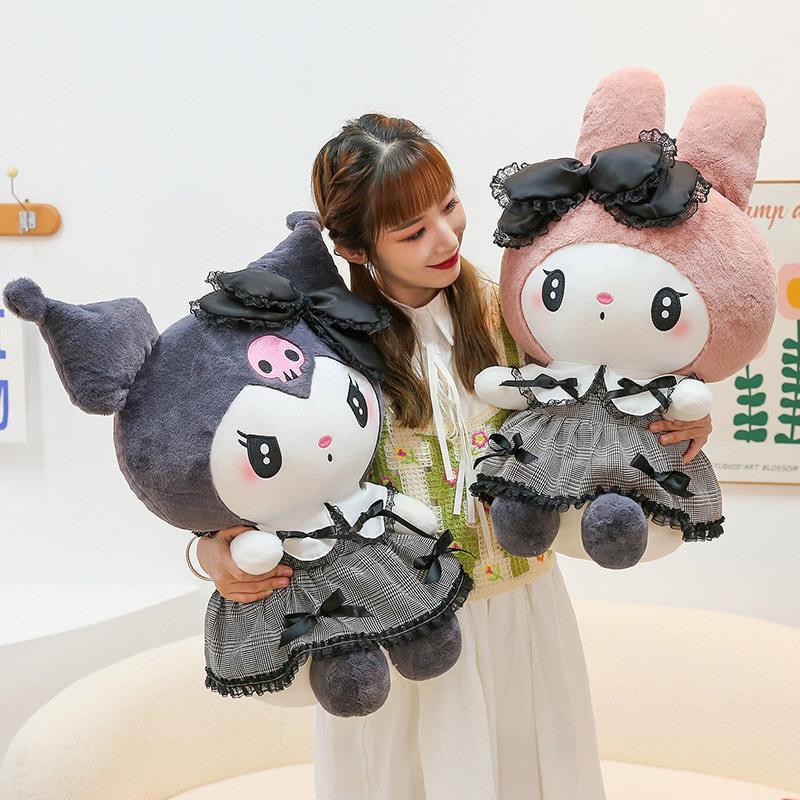 Gấu bông Búp Bê Kuromi Váy Đen nhân vật hoạt hình My Melody Toy Thú Nhồi Bông Đồ Chơi Thú Bông