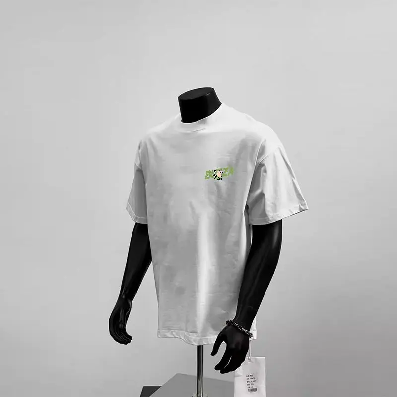 Áo Thun Tay Ngắn, Chất Liệu Cotton Nguyên Chất 220g, Xu Hướng Mùa Hè Mới, Phong Cách Cơ Bản Đơn Giản, Thể Thao Thường Ngày Dáng Rộng Vừa Vặn, Cổ Tròn, In Họa Tiết Chữ Cái 2