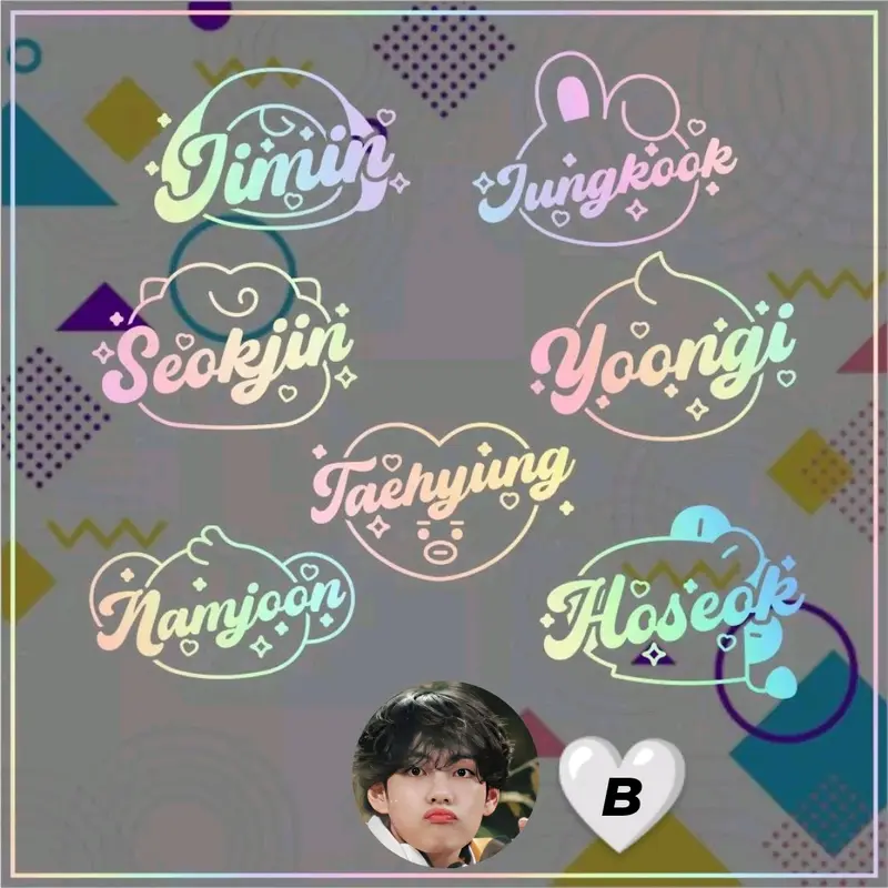 STIKER NAMA BTS LOGO LIGHSTICK HOLOGRAM ARMYBOM 1
