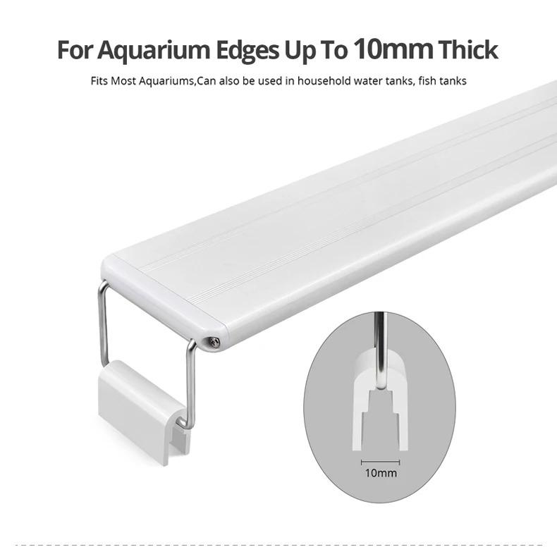 Product Introduction of Aquarium LED Light Super Slim Fish Tank Aquatic Plant Grow Lighting Waterproof Bright Clip Lamp Blue LED 18-72cm for Plants 220V 6
