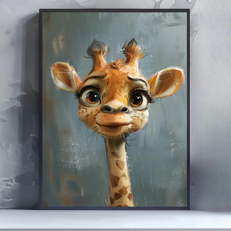 Giraffe Pattern DIY Diamond Arts Colorful Painting without Frame, DIY 5D Diamond Arts Colorful Painting Kit, Wall Art Decor for Home Living Room 2