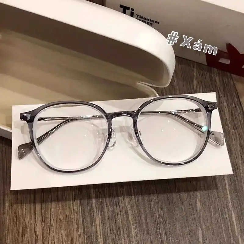 Mắt kính cận thị kính cận có độ sẵn - 0.50 ~ - 6.00 độ Kính Cận Gọng Trong Suốt Chống Ánh Sáng Xanh Phong Cách Hàn Quốc Thời Trang kính 8899