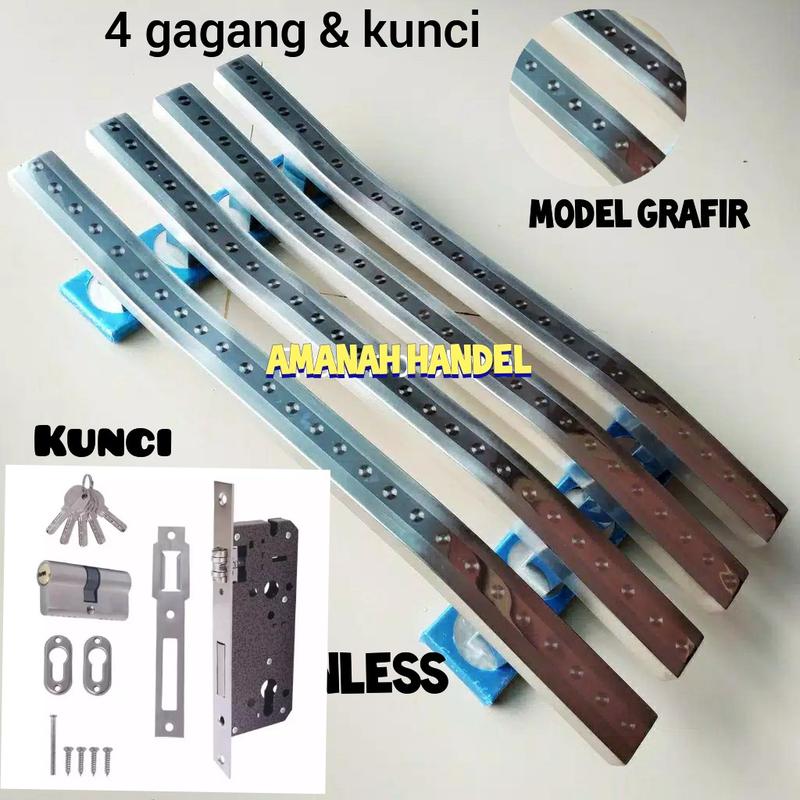 Product Introduction of Fullset Gagang Pintu Rumah UNGU 45cm 33cm / Handle pintu rumah stainless Anti Karat 5