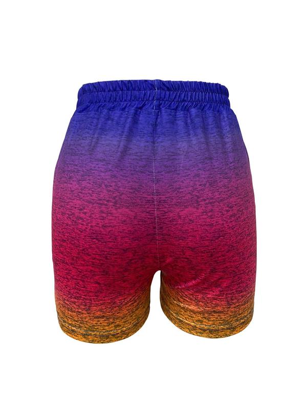 Women's Ombre Print Shorts, Casual Comfy Breathable Shorts for Daily Wear, Ladies Bottoms for All Seasons 2