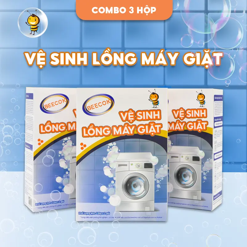 Bột tẩy lồng máy giặt Beecok, giảm bám cặn, diệt khuẩn, khử mùi, làm Sạch, vệ sinh lồng giặt taylong  giat 4