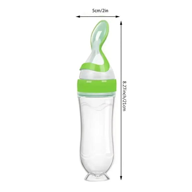 Random Color Silicone Baby Feeding Spoon, Baby Food Dispensing Spoon, Feeding Accessories for Baby Boys and Girls 1