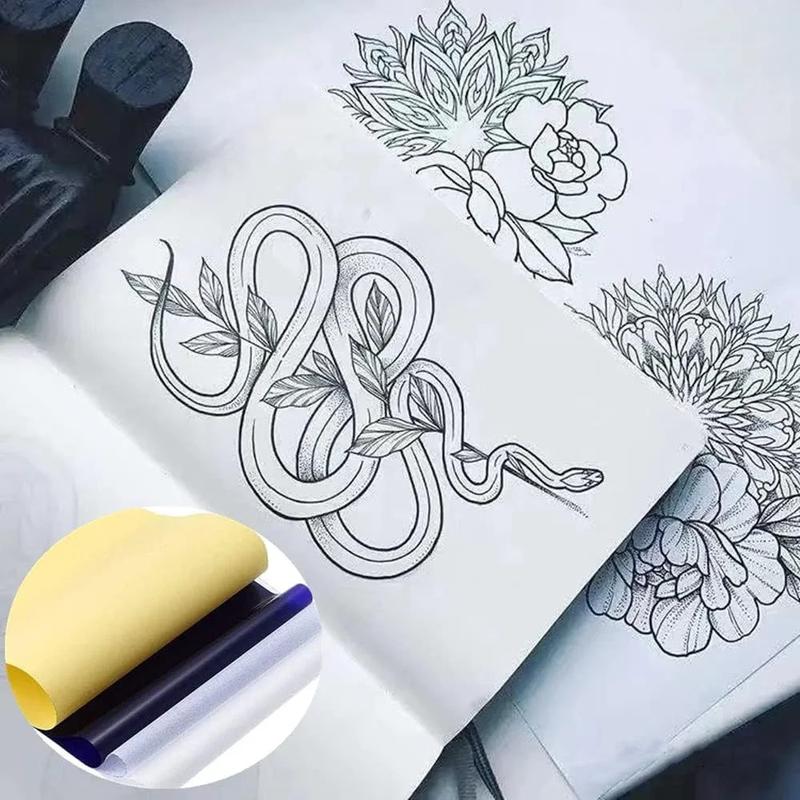 Product Introduction of 10/15/100pcs Tattoo Transfer Paper Transfer Stencil Paper Tattoo Copier 4 Layers A4 Size Tool for Tattooists Tattoo Supplies 25