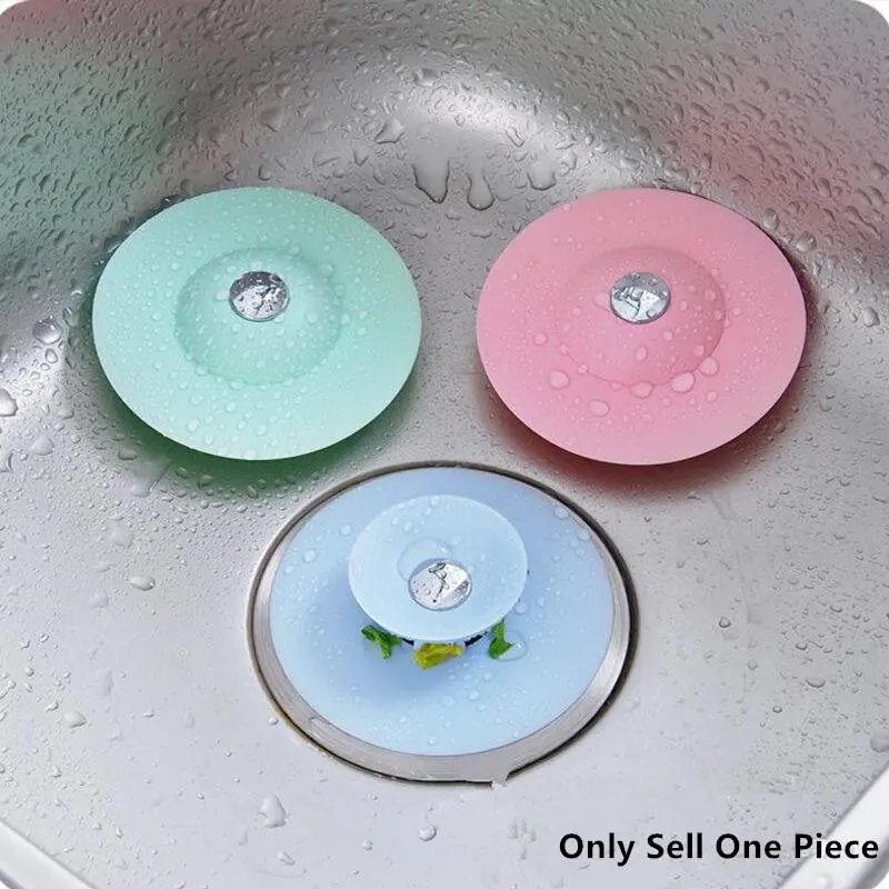 Shower Drain Stopper, 1 Count Silicone Shower Drain Cover, Home Bundles, Random Color Bathroom Sink Drain Stopper for Bathtub, Cleaning Bundles