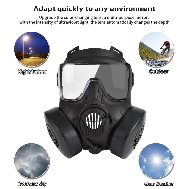 Full Face Mask, Face Cover with Ventilation Holes & Adjustable Strap & Sponge Nose Pad & Color-changing PC Reinforced Lens, Real-life CS Tactical Equipment 6