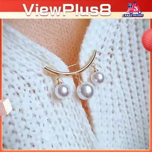 Bros Pin Mutiara Korea Tanpa Jahit Gaya Elegan untuk Hijab dan Pakaian Anti Silau Peniti Kancing Modis Aksesoris Wanita Modern