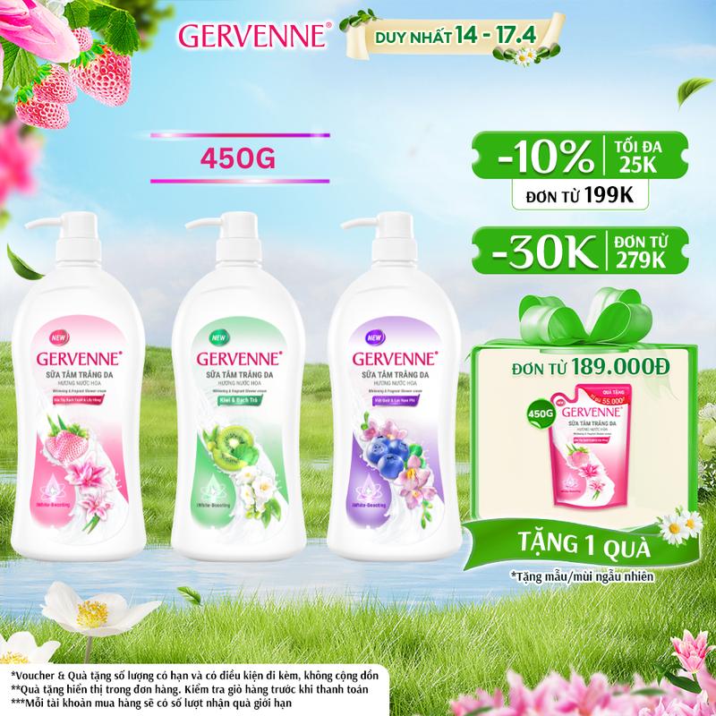 [ĐƠN 189K TẶNG 1 QUÀ] Sữa Tắm Dưỡng Body dành cho nữ Hương Nước Hoa Gervenne 450G/900G/1.2L/chai (3 mùi)