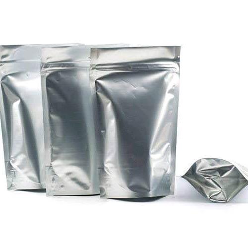   1kg  túi zip đáy đứng 2 mặt màu bạc kín 