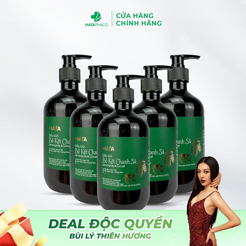 COMBO CHẤN ĐỘNG 5 Chai Dầu Gội Thảo Mộc Chăm Sóc Tóc Bồ Kết Chanh Sả - Chai 500ml