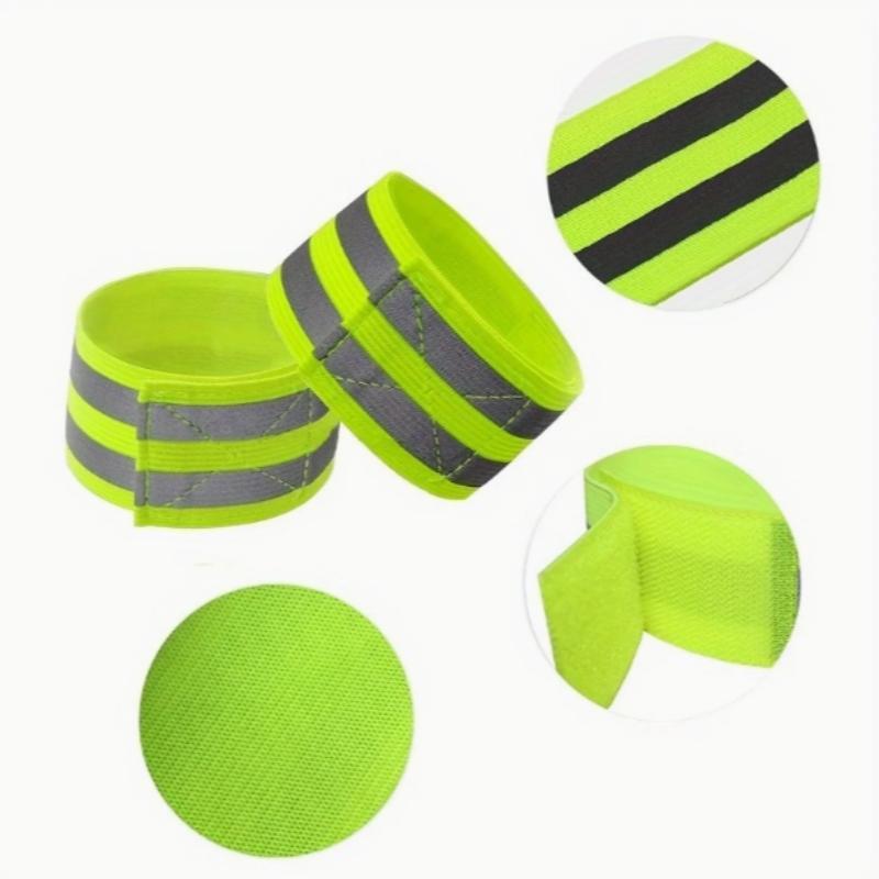 Product Introduction of High Visibility Safety Reflective Band, 2 Counts/set Reflective Band for Night Walking, Cycling and Running, Wrist, Arm, Ankle and Leg Reflective Band 2