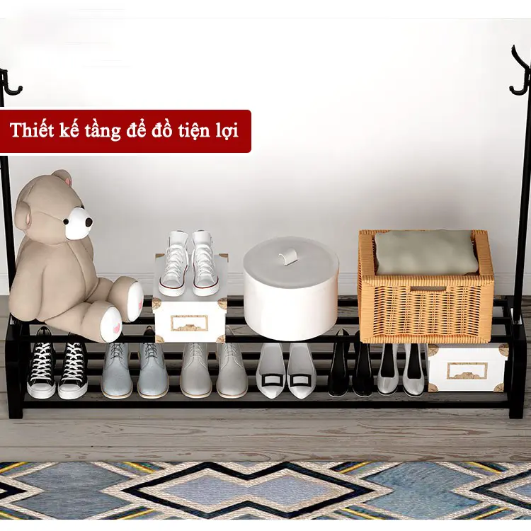 Kệ Treo Quần Áo Kim Loại, Giá Treo Quần Áo 1 Tầng Có 1 Giàn Treo Tiện Lợi Bền Bỉ Dễ Dàng Lắp Đặt 8