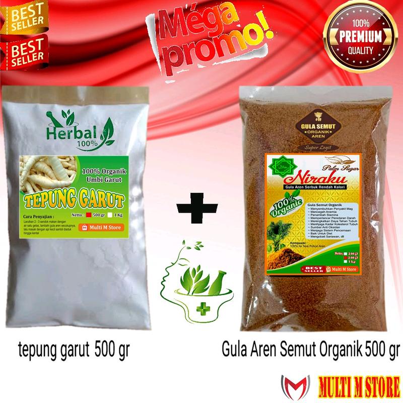 PAKET 500 Gram Gula Aren Semut | 500 Gram Tepung Pati Garut 4