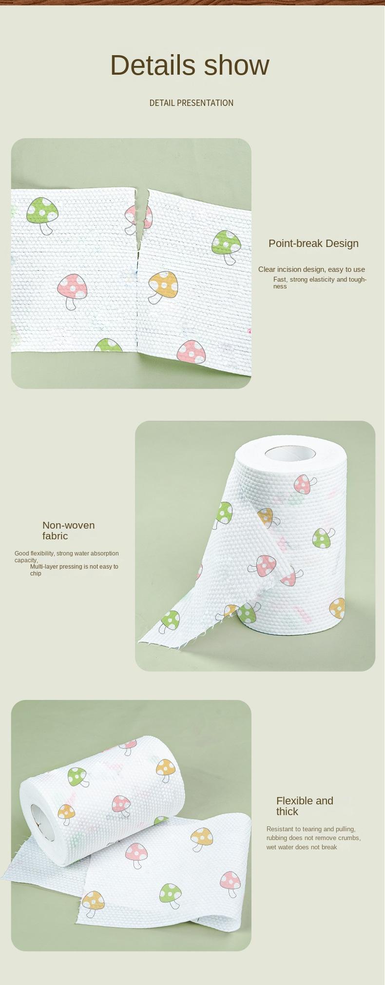 Product Introduction of Kitchen Rag Wet and Dry Cloth, Absorbent Water and Oil Absorbent Thick Thick Tissue, Multi-Purpose, Super Thick, Washable For Home Use, Point-Break Design easy to tear, and it's easier to dispose of when used 7