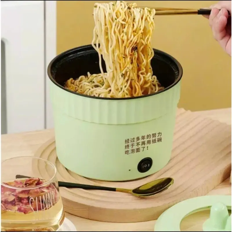 Nồi Lẩu Điện Mini Đa Năng Chống Dính Vân Đá Dung Tích 1,8L, Cốc Lẩu Cô Đơn Hot Có Thể Chiên, Sào, Nấu Mì Dễ Dàng Vệ Sinh Nồi Điện Nấu Ăn 0