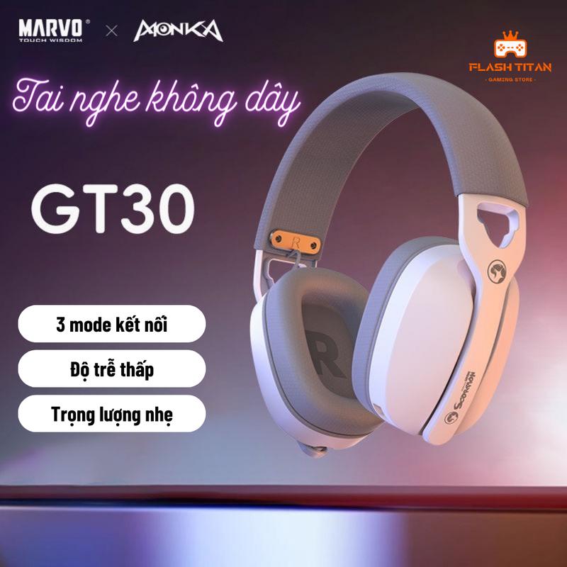 Tai nghe Gaming không dây Monka x Marvo GT30 - 3 mode kết nối - Trọng lượng nhẹ, độ trễ thấp