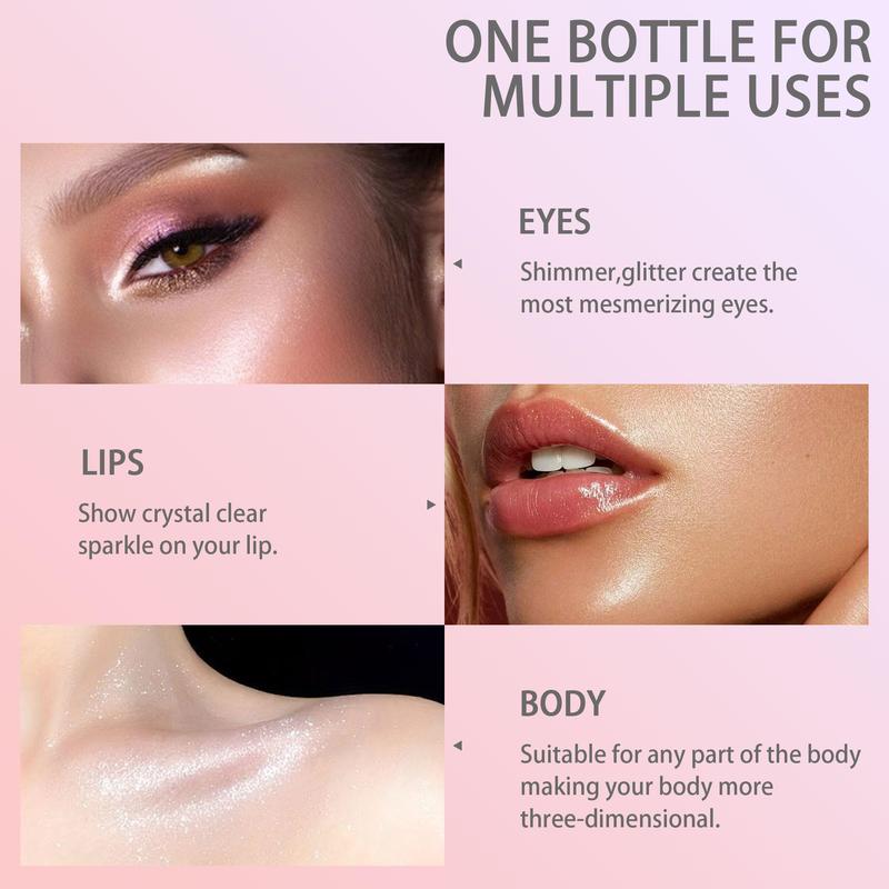 Product Introduction of Long Lasting Glitter Highlighter Liquid, 1 Box Shimmering Highlighter Liquid, Portable High-gloss Makeup Liquid, Cosmetic Product for Women & Girls 4