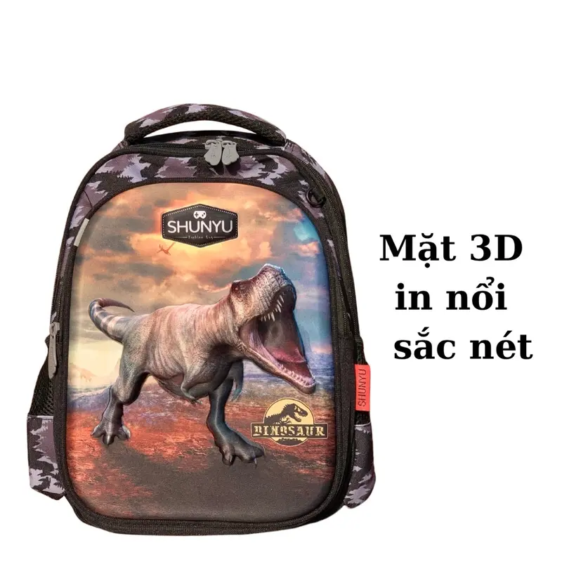 Balo chống gù Shunyu kèm hộp bút hoạ tiết 3D cao cấp cho bé trai lớp 1-3 cân nặng 15kg đến 28kg 4