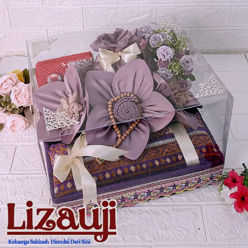 mahar pernikahan/Mahar nikah seperangkat alat sholat bunga tiga satin/mahar mukena satin/hantaran/seserahan Mukena 2