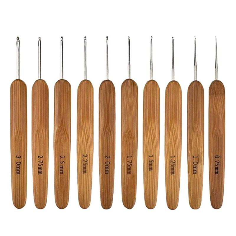 Product Introduction of New Bamboo Wooden Crochet Hooks Small Size Long Knitting Needles Yarn Weave Tool Sweater 14