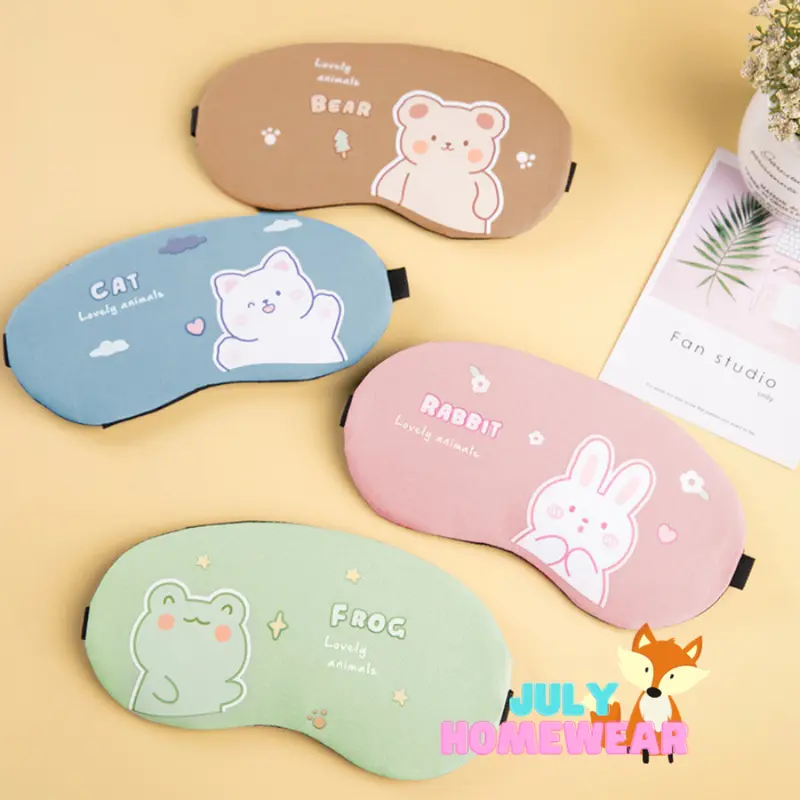 Bịt mắt ngủ họa tiết dễ thương cute kèm Gel Massage, băng che mắt ngủ hình thú cute JULY HOMEWEAR 3