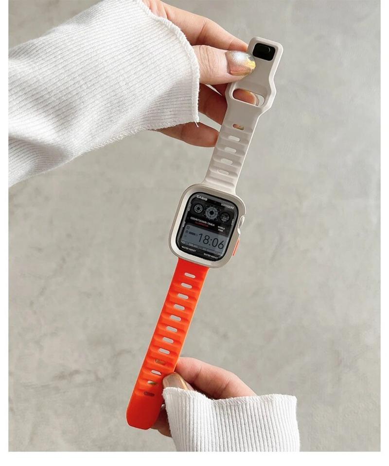 Product Introduction of Ốp Và Dây Đeo Silicon, Ốp Bảo Vệ TPU, Tương Thích Với Apple Watch Series Ultra 9, 8, 7, 6, 5, 4, Se, Ultra 2, 49Mm, 45Mm, 44Mm, 41Mm, 40Mm 29