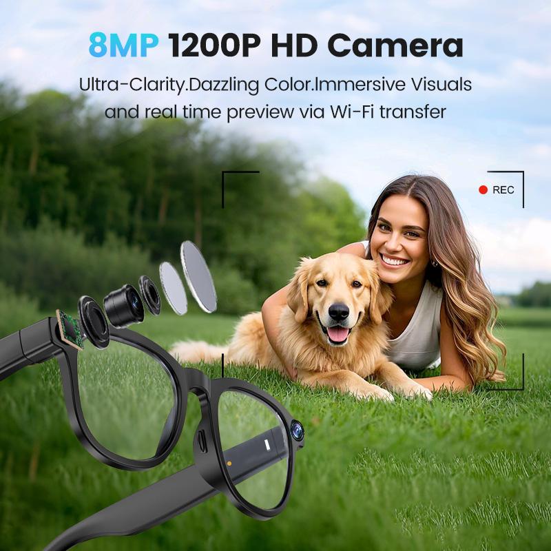 AI Smart Glasses 800W HD Bluetooth Camera 1080P Video Recording Sunglasses Real-Time Translation for Android iOS - Image 2