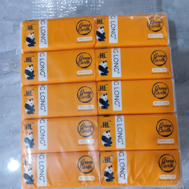 Một gói giấy rút hoàng long 3lớp 280 tờ mềm mại an toàn cho bé 2