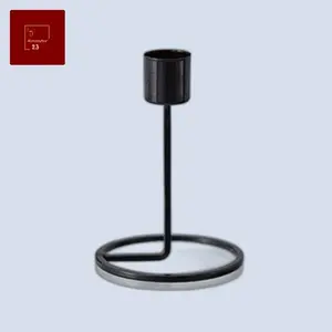 Holder lilin satu lubang hitam dekorasi meja - black 5cm