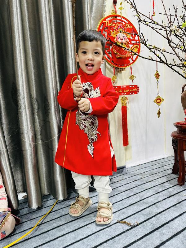 [MDAD03] Áo Dài Bé Trai Thêu Hình Rồng Mặc Tết Hottrend Cho Bé Tết con Rồng Giáp Thìn 2024
