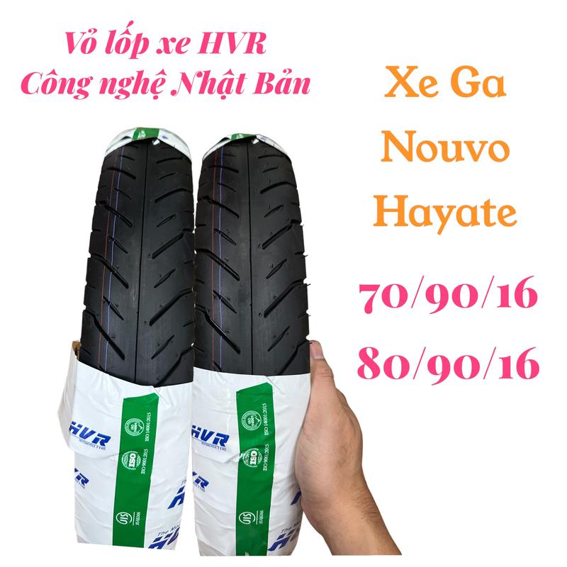 Vỏ Lốp Xe Nouvo Hayate - Loại Không Ruột -  Cao Su Chất Lượng Tốt - Phụ Tùng Lốp Xe Máy thương hiệu HVR