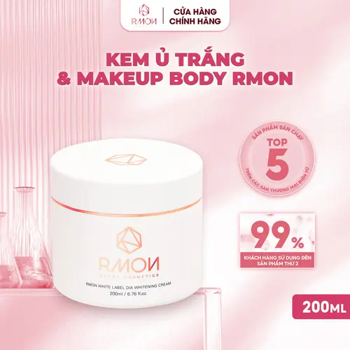 [B1] Kem Giúp Ủ Trắng và Hỗ Trợ Make-Up Da Body RMON White Label Dia Whitening Cream 200ml