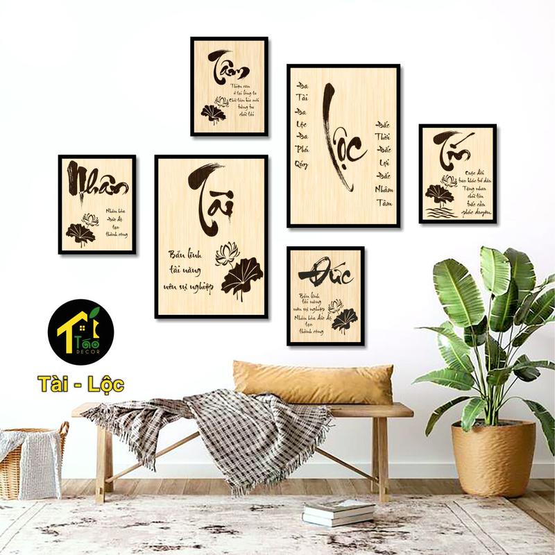 Tranh fomex dán tường 6 bức, tranh dán tường decor trang trí có sẵn keo hai mặt, Táo Decor