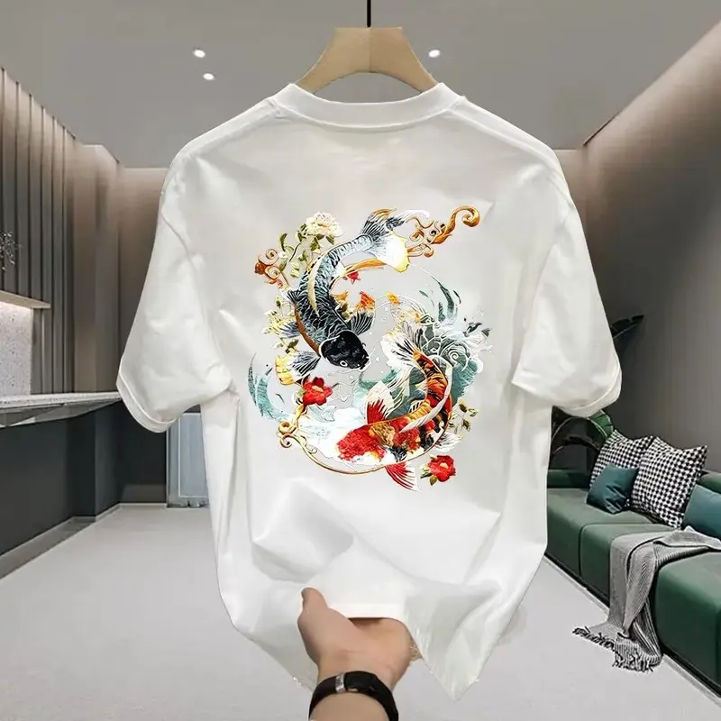 100% katun | Mendukung cod | Kaus uniseks dengan grafis seni penuh warna untuk pria dan wanita 2