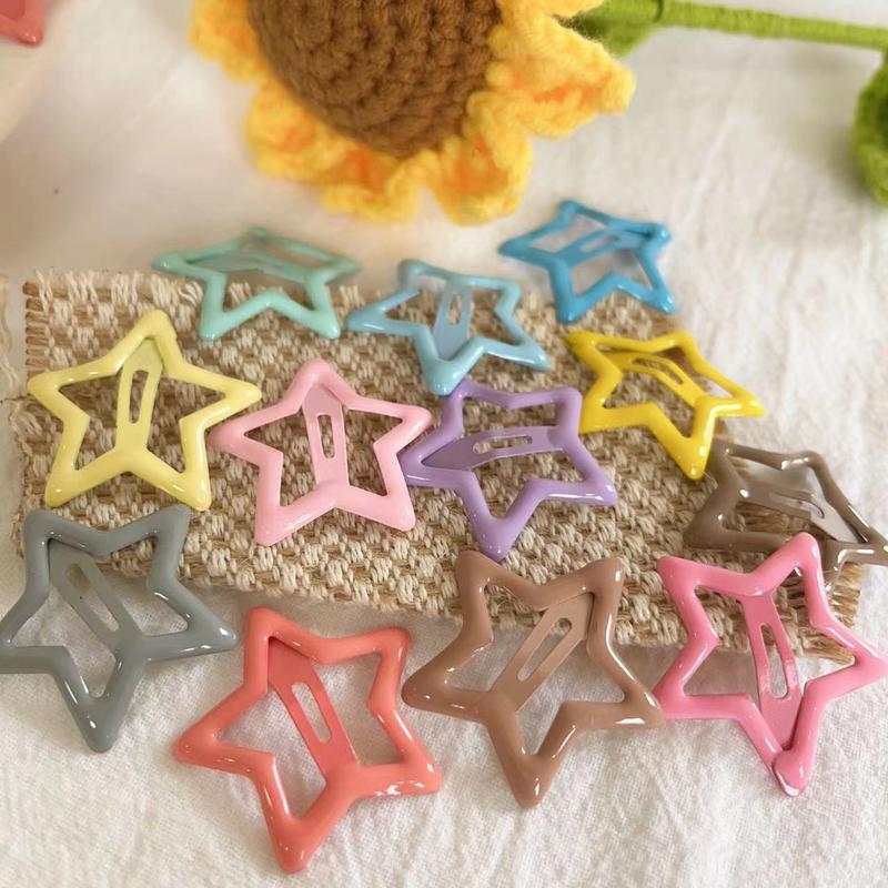 Product Introduction of Pentagram Duck Mouth Clip Ins Style Kẹo màu sao BB Clip Dễ thương ngọt ngào thời trang đơn giản liền mạch kim loại đuôi ngựa phụ kiện cho phụ nữ tóc clip yasmin Women 3