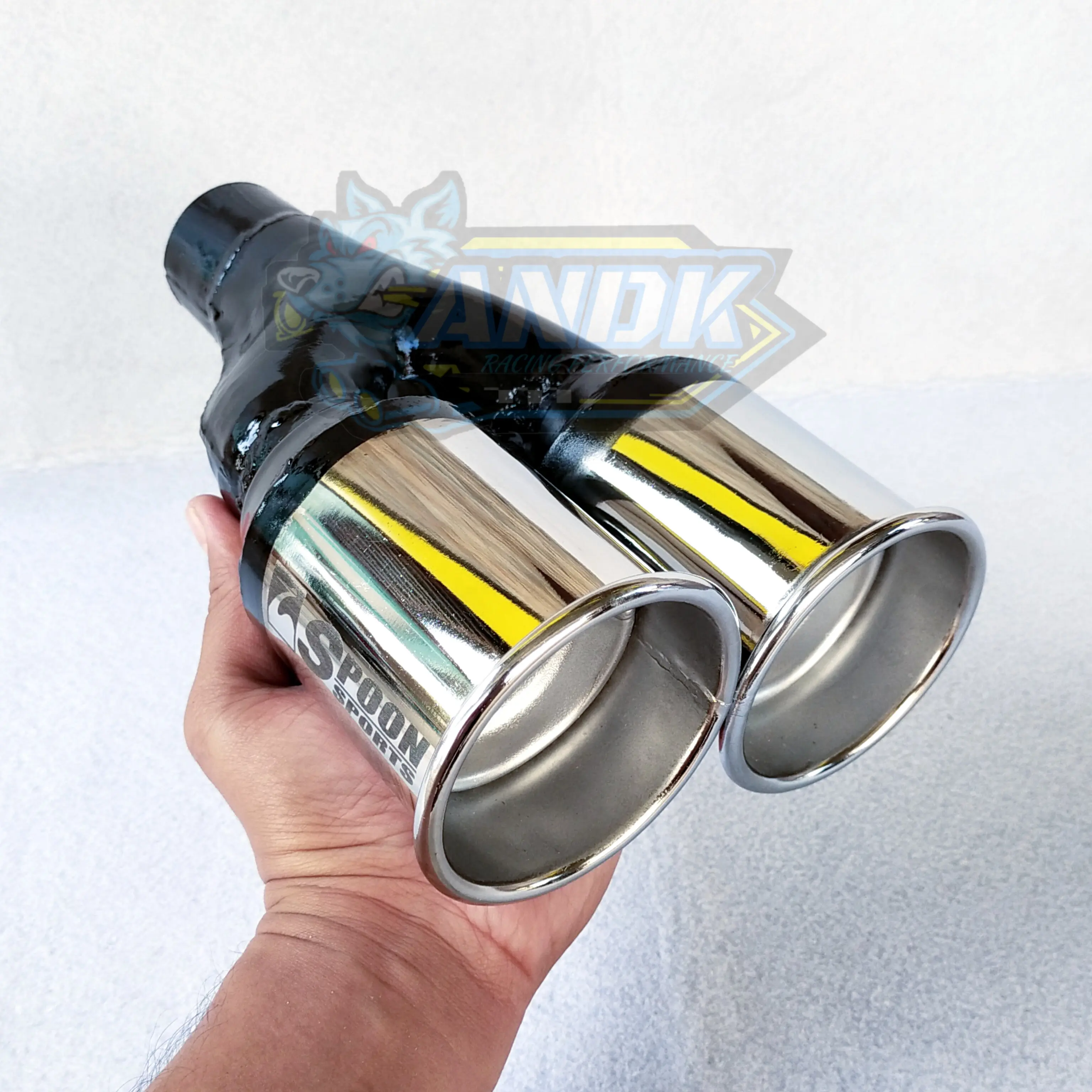 KNALPOT MOBIL SPOON CABANG CROME SUARA BASS GAHAR Motorcycle Car Sporty knalpot  mobil knalpot  dua knalpot  racing