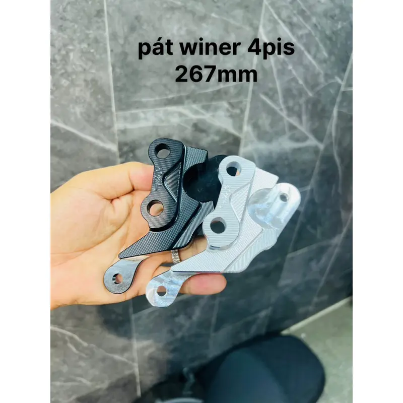 Pát cnc heo 4 piss cho các dòng xe - hiệu GH racing - đen hoặc bạc - phụ kiện thay thế hụ tùng