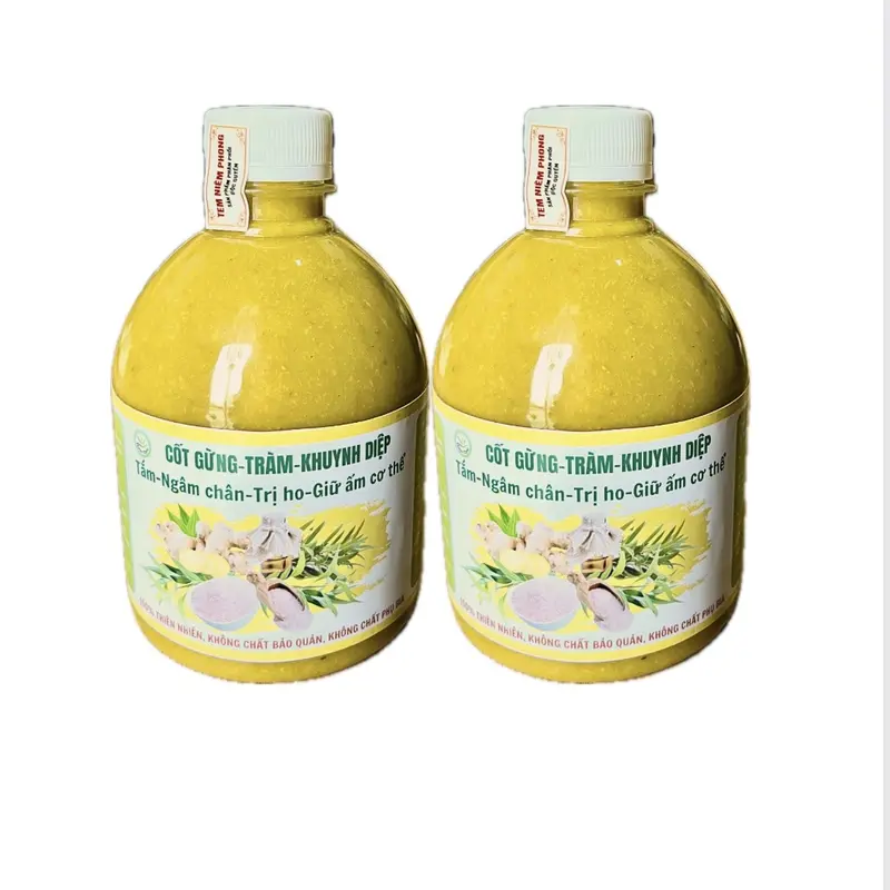 Combo 2 chai Cốt Gừng Tràm Khuynh Diệp 500ml- Pha Tắm, Ngâm Chân, Giữ Ấm cơ thể tặng tinh dầu tràm 10ml 4