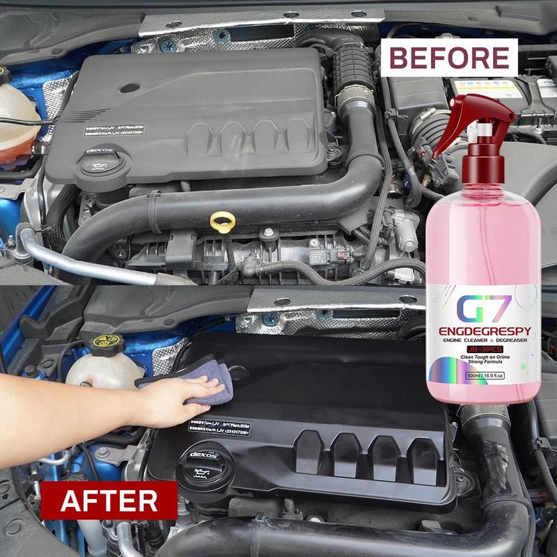 Product Introduction of Car Engine Bay Cleaner, 1 Count Powerful Decontamination Oil Dust Grease Remover, Professional Engine Warehouse Compartment Cleaner 2