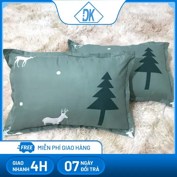 1 vỏ gối cotton nhung 50x70cm, chất vải chống nhăn chống xù lông, mịn mát giặt mau khô - Đăng Khoa 79 - áo gối - vo goi - ao goi - pillowcase 1