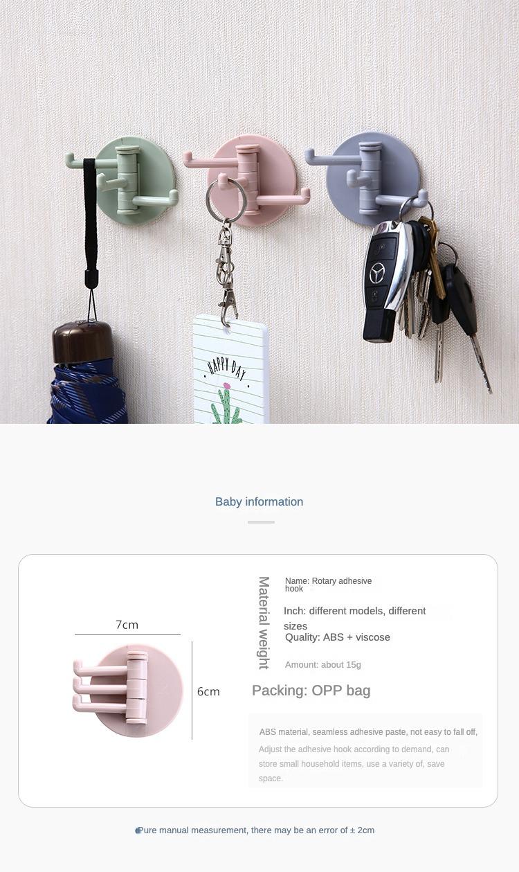 Product Introduction of Móc Có Thể Xoay Được, Đa Năng, Cho Nhà Bếp Và Phòng Tắm Vô Hình, Giá Để Đồ Treo Tường, Móc Không Cần Đinh, Thích Hợp Cho Thanh Treo Khăn, Thiết Kế Móc Treo Tường Đơn Giản 0