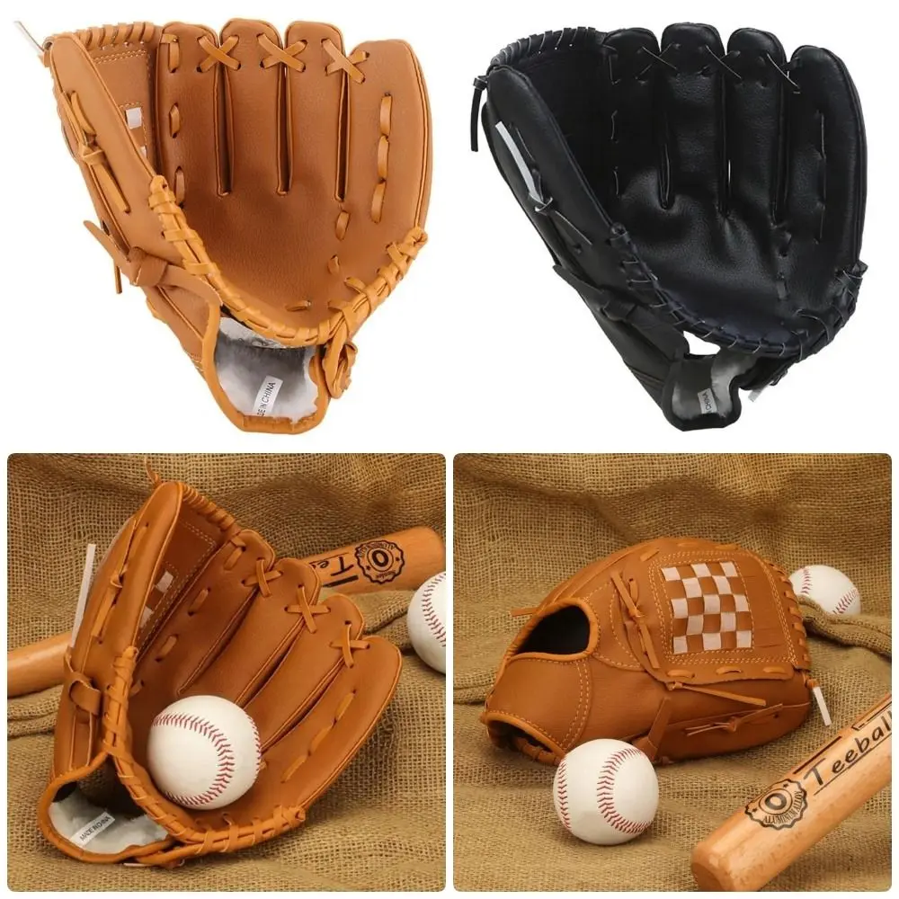 1Pcs Durable Outdoor Sport Baseball Glove Practice Equipment PU Leather Batting Gloves Baseball Training 10.5inch Softball Competition Glove For Kids